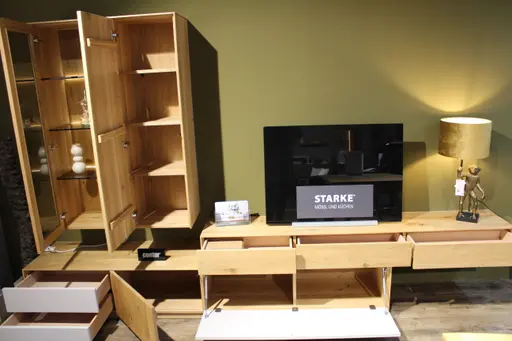 Wohnwand Contur Mileto Weiß Asteiche