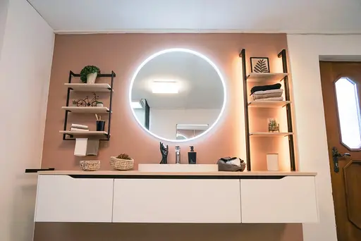 Badplanung Senso - Alpinweiß/Eiche Montreal NB