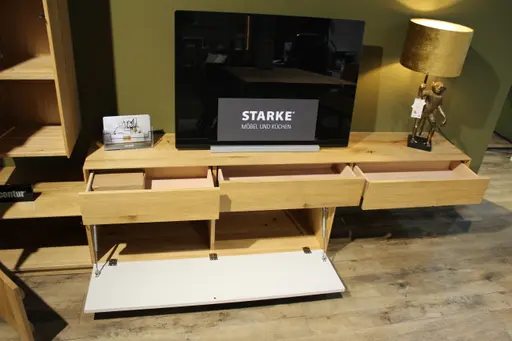 Wohnwand Contur Mileto Weiß Asteiche