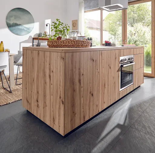 Inselküche 52.210 GL 1 520, Beton Schiefergrau Nachbildung