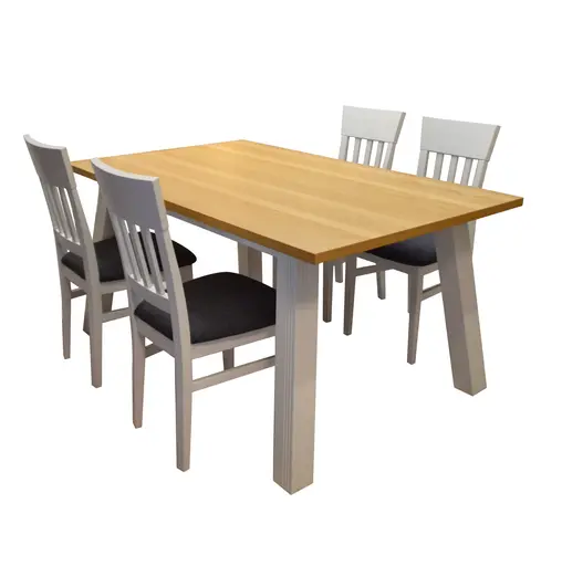 Eßtisch und 4 Stühle, Massivholz