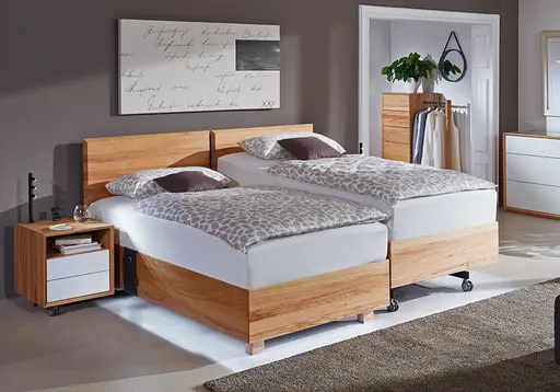 DUO-MASSIVHOLZBETT LUGANO BOXLIKE