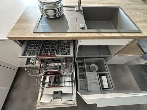 Einbauküche NovaLux Seidengrau Hochglanz Lack