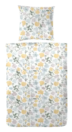 Perkal-Bettwäsche, 155x220cm, Blumen Muster