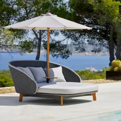 Cane-line CLASSIC Sonnenschirm, 240 cm, rund, niedrig