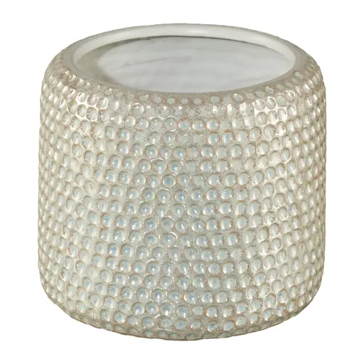 Keramik Übertopf COCOON Creme beige 14x12,5 cm