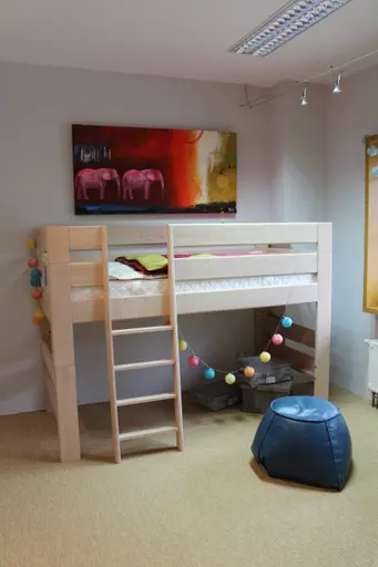 TEAM 7 KIDS Höhlenbett Erle massiv, Weißöl KHB 09 Liegefläche 90 x 200 cm B/H/T: 204/146,8/95 cm