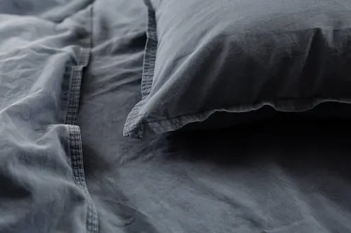 Renforce-Bettwäsche, stonewashed, 155x220cm, Anthrazit