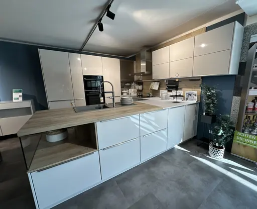 Einbauküche NovaLux Seidengrau Hochglanz Lack